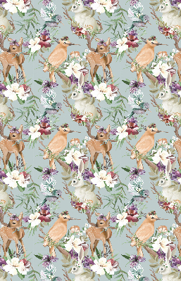 Modern roller blind Roe deer birds and rabbits