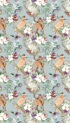 Modern roller blind Roe deer birds and rabbits