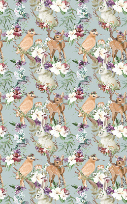 Modern roller blind Roe deer birds and rabbits