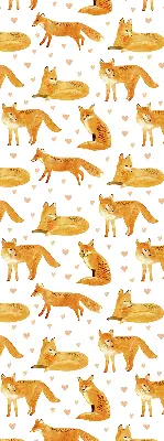 Fabric roller blind with a fox pattern