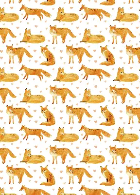Fabric roller blind with a fox pattern