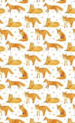 Fabric roller blind with a fox pattern