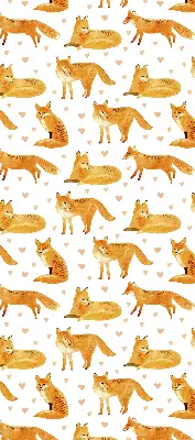 Fabric roller blind with a fox pattern