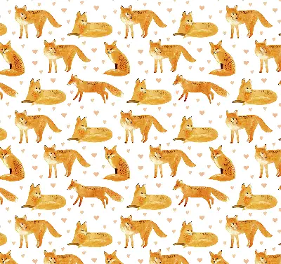 Fabric roller blind with a fox pattern