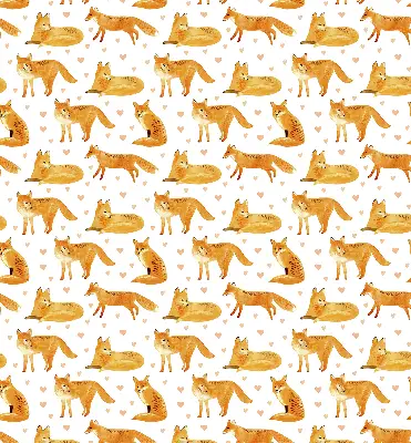 Fabric roller blind with a fox pattern