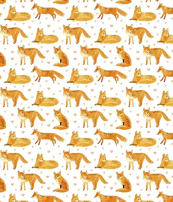 Fabric roller blind with a fox pattern