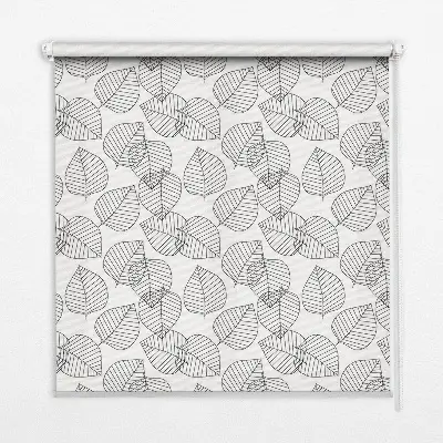 Roller blind for large windows drawn leaves pattern