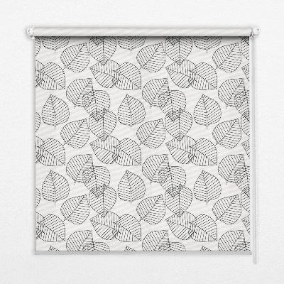 Roller blind for large window Drawn leaves