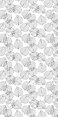 Roller blind for large windows drawn leaves pattern