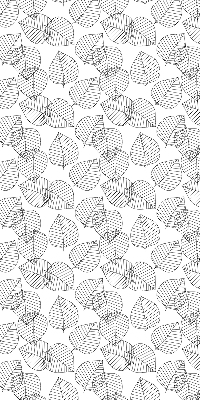 Roller blind for large window Drawn leaves