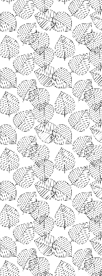 Roller blind for large window Drawn leaves