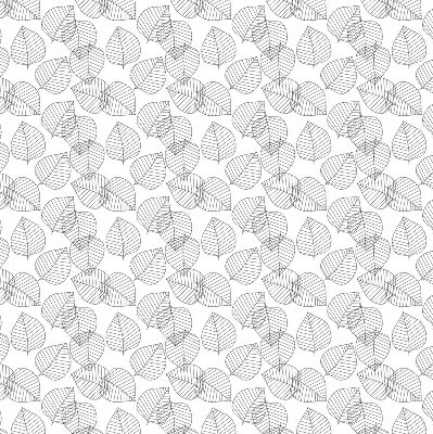 Roller blind for large windows drawn leaves pattern