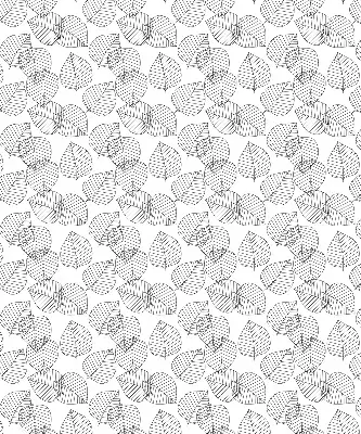 Roller blind for large windows drawn leaves pattern