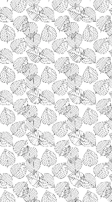 Roller blind for large windows drawn leaves pattern