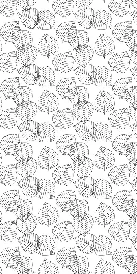Roller blind for large windows drawn leaves pattern