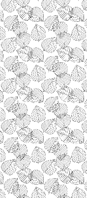 Roller blind for large windows drawn leaves pattern