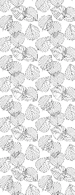 Roller blind for large windows drawn leaves pattern