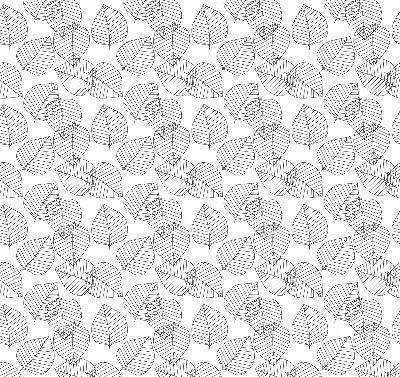 Roller blind for large windows drawn leaves pattern
