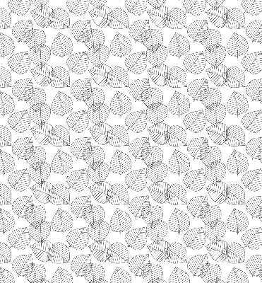 Roller blind for large windows drawn leaves pattern