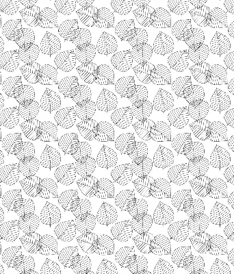 Roller blind for large windows drawn leaves pattern