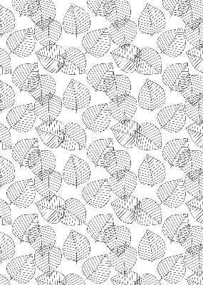 Roller blind for large window Drawn leaves