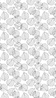 Roller blind for large window Drawn leaves