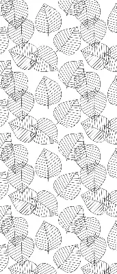 Roller blind for large windows drawn leaves pattern