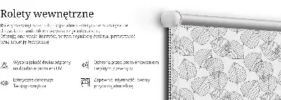 Roller blind for large windows drawn leaves pattern