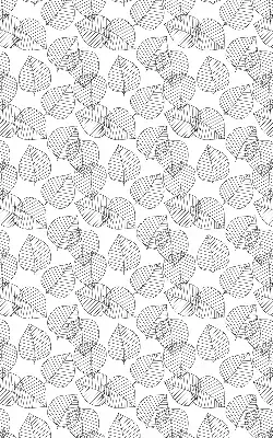 Roller blind for large windows drawn leaves pattern