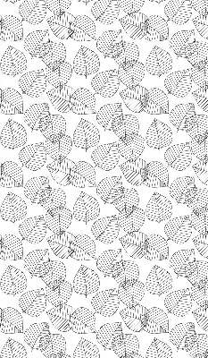 Roller blind for large windows drawn leaves pattern