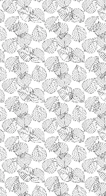 Roller blind for large windows drawn leaves pattern