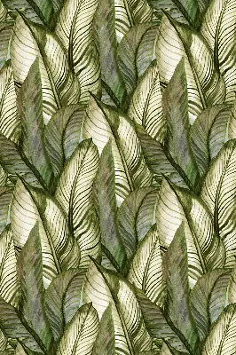 Modern roller blind with leaves pattern