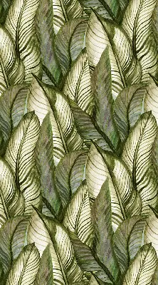 Modern roller blind with leaves pattern
