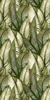 Modern roller blind with leaves pattern