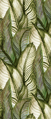 Modern roller blind with leaves pattern