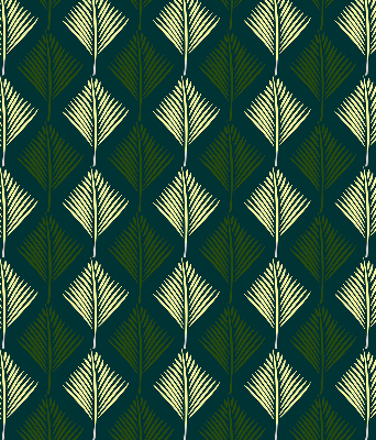 Modern roller blind with plants print
