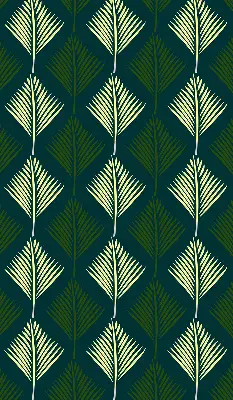 Modern roller blind with plants print