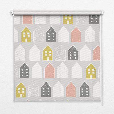 Roller blind for large window Drawn houses