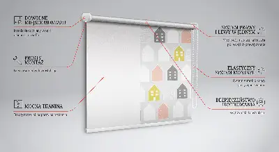 Roller blind for large windows drawn houses design
