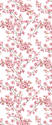 Fabric roller blind Pink petals of buds on the tree
