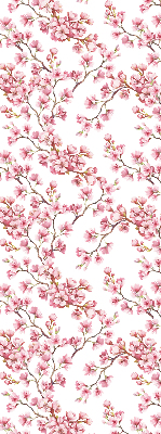 Fabric roller blind Pink petals of buds on the tree