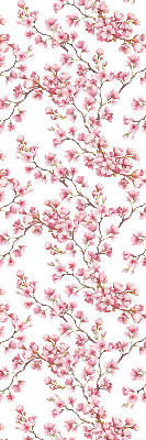Fabric roller blind Pink petals of buds on the tree