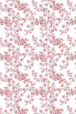 Fabric roller blind Pink petals of buds on the tree