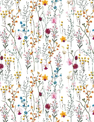 Modern roller blind with a colorful floral pattern