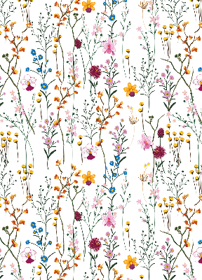 Modern roller blind with a colorful floral pattern
