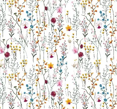 Modern roller blind with a colorful floral pattern
