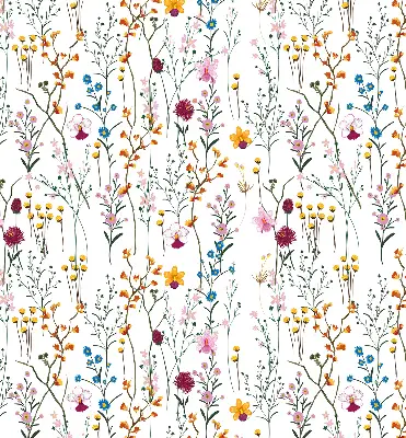 Modern roller blind with a colorful floral pattern