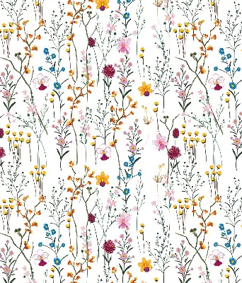 Modern roller blind with a colorful floral pattern