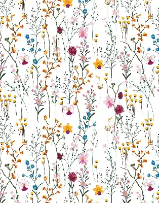 Modern roller blind with a colorful floral pattern