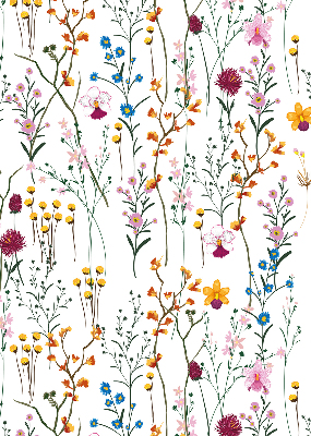 Modern roller blind with a colorful floral pattern
